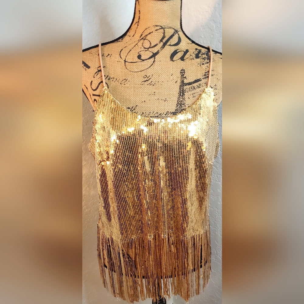 Marc New York Gold Sequin Top